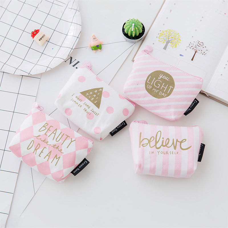 Change Purse, Printed Canvas Change Coin Purse