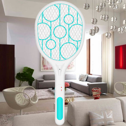 Handheld Rechargeable 3600V Electric Fly Swatter Bug Zapper with LED Light for Indoor and Outdoor
