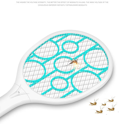 Handheld Rechargeable 3600V Electric Fly Swatter Bug Zapper with LED Light for Indoor and Outdoor
