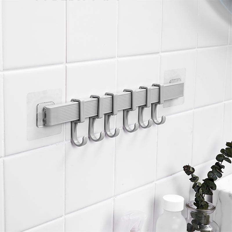 Self-adhesive Wall Hooks Wall-Mounted Coat Rack (6 Hooks)