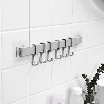 Self-adhesive Wall Hooks Wall-Mounted Coat Rack (6 Hooks)