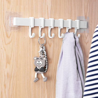 Self-adhesive Wall Hooks Wall-Mounted Coat Rack (6 Hooks)