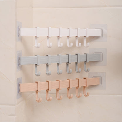 Self-adhesive Wall Hooks Wall-Mounted Coat Rack (6 Hooks)