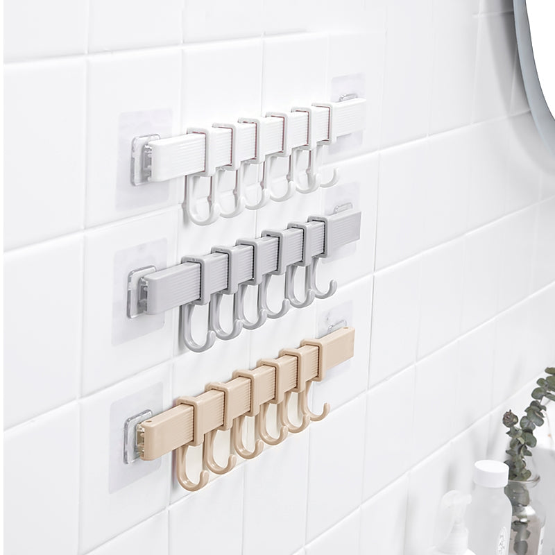 Self-adhesive Wall Hooks Wall-Mounted Coat Rack (6 Hooks)