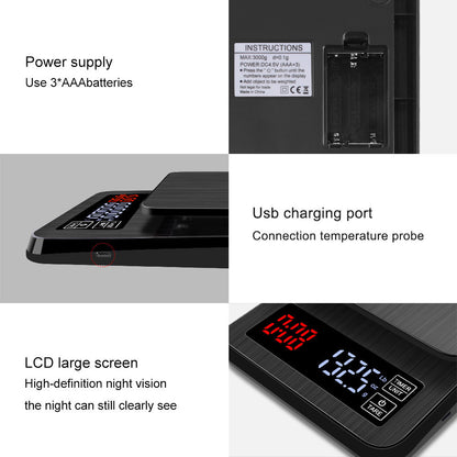 Digital Mini Scale 10kg 0.1g Pocket Electric Weight Grams with LCD Backlit Display