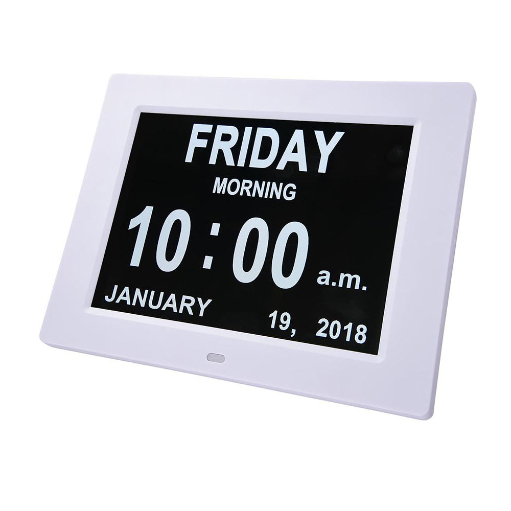 For The Elderly 8-inch Digital Super Large Characters LED Electronic Calendar Alarm Clock
