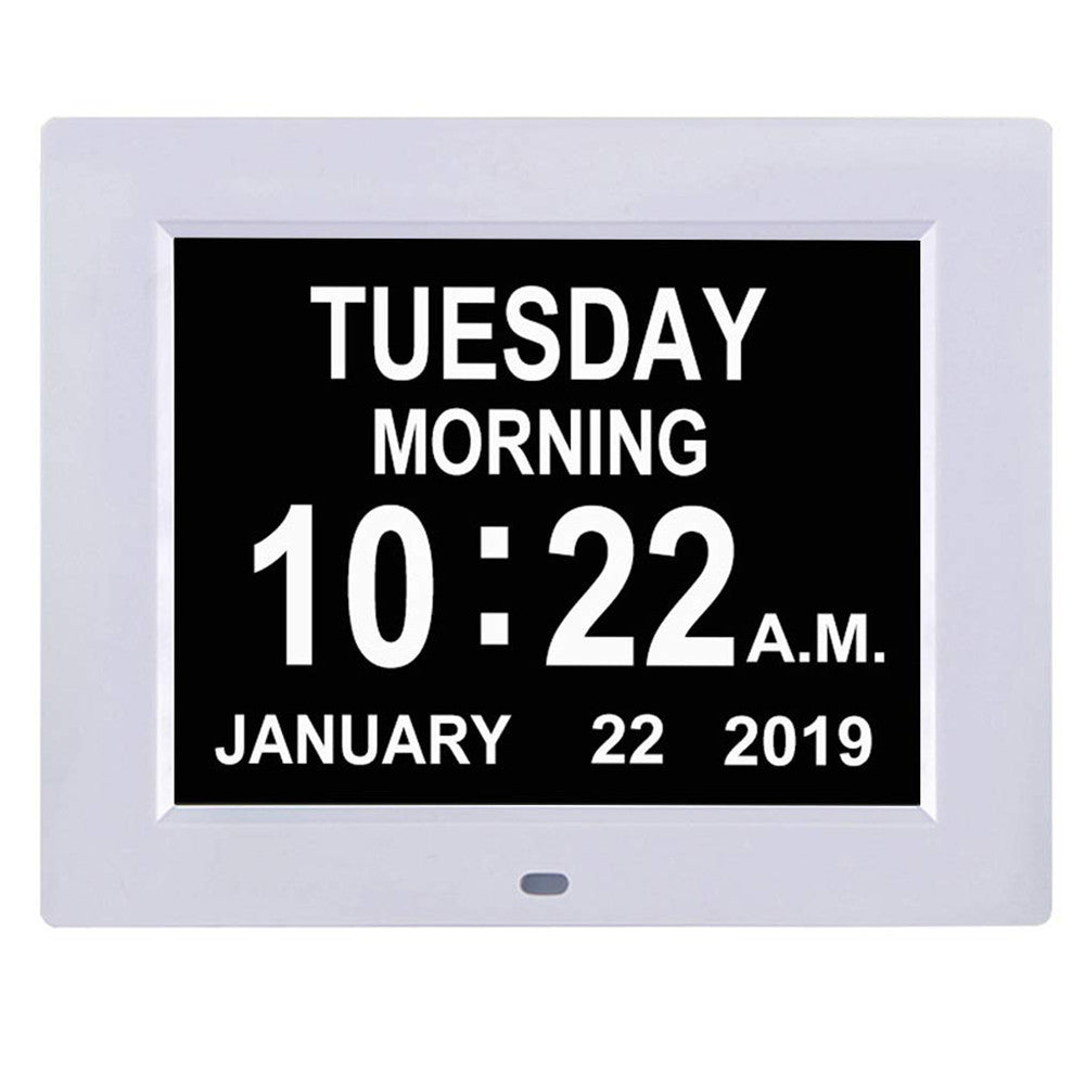 For The Elderly 8-inch Digital Super Large Characters LED Electronic Calendar Alarm Clock