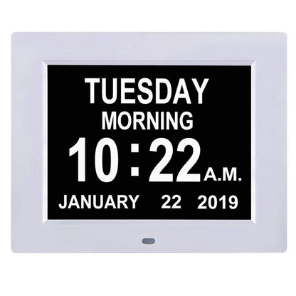 For The Elderly 8-inch Digital Super Large Characters LED Electronic Calendar Alarm Clock