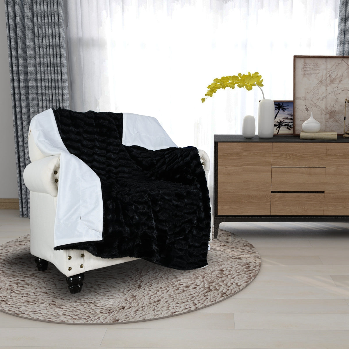 130x160cm Thickening Flannel Lamb Composite Home Office Double-Layer Blanket
