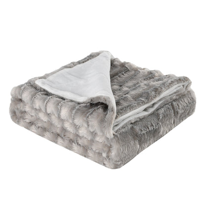 130x160cm Thickening Flannel Lamb Composite Home Office Double-Layer Blanket