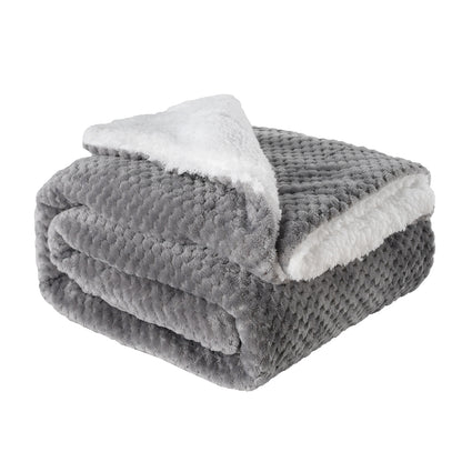 130x160cm Thickening Flannel Lamb Composite Home Office Double-Layer Blanket