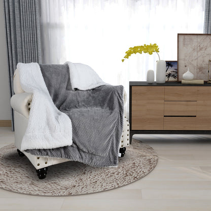 130x160cm Thickening Flannel Lamb Composite Home Office Double-Layer Blanket
