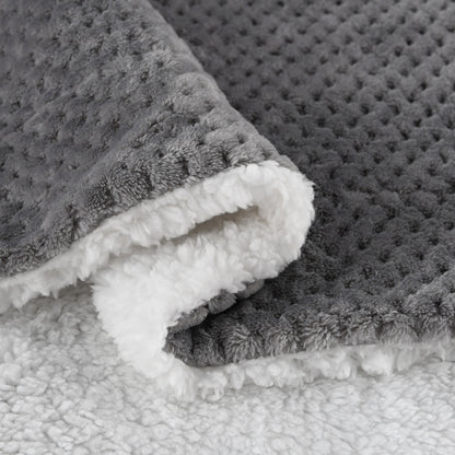 130x160cm Thickening Flannel Lamb Composite Home Office Double-Layer Blanket
