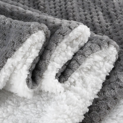 130x160cm Thickening Flannel Lamb Composite Home Office Double-Layer Blanket