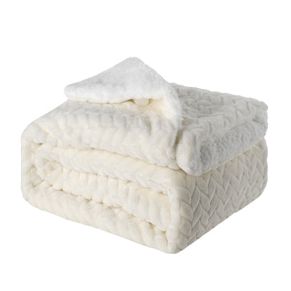 130x160cm Thickening Flannel Lamb Composite Home Office Double-Layer Blanket