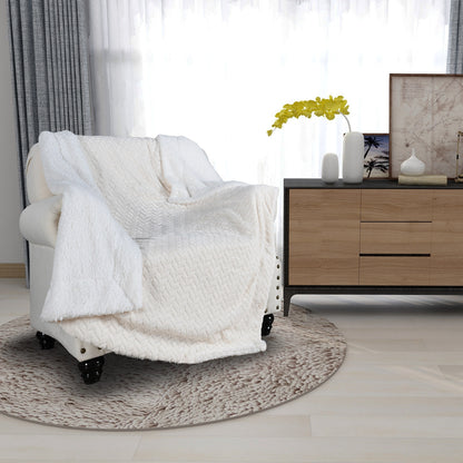 130x160cm Thickening Flannel Lamb Composite Home Office Double-Layer Blanket
