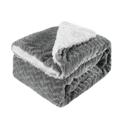 130x160cm Thickening Flannel Lamb Composite Home Office Double-Layer Blanket