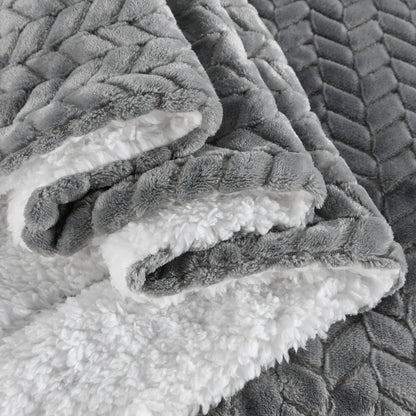 130x160cm Thickening Flannel Lamb Composite Home Office Double-Layer Blanket