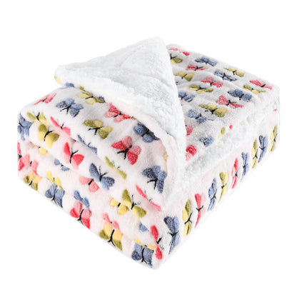 130x160cm Thickening Flannel Lamb Composite Home Office Double-Layer Blanket