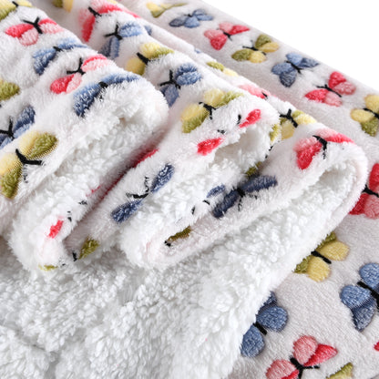 130x160cm Thickening Flannel Lamb Composite Home Office Double-Layer Blanket