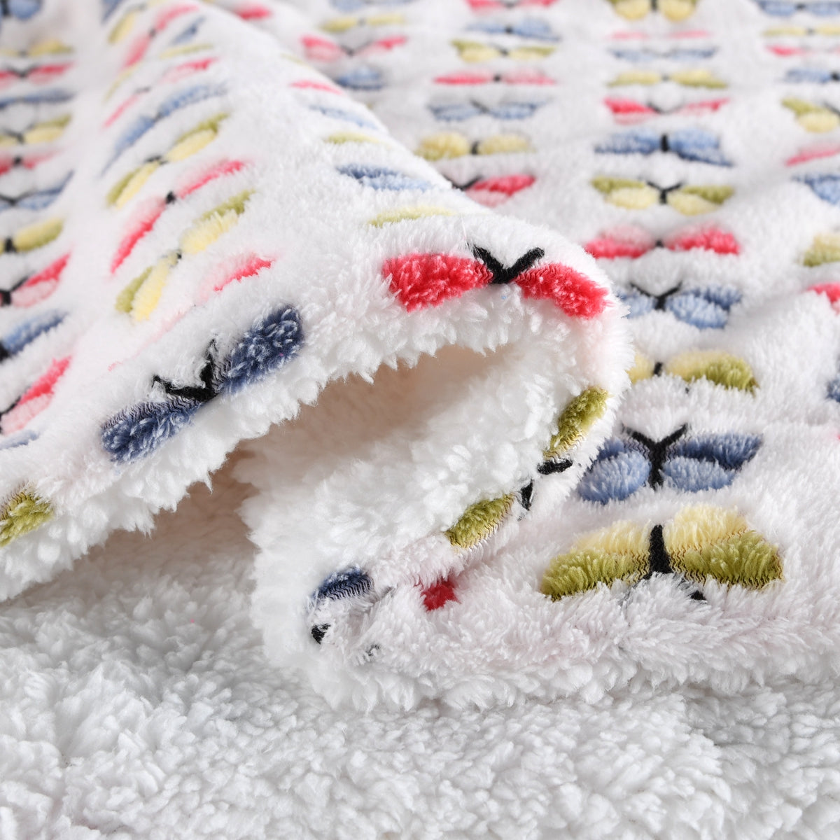 130x160cm Thickening Flannel Lamb Composite Home Office Double-Layer Blanket