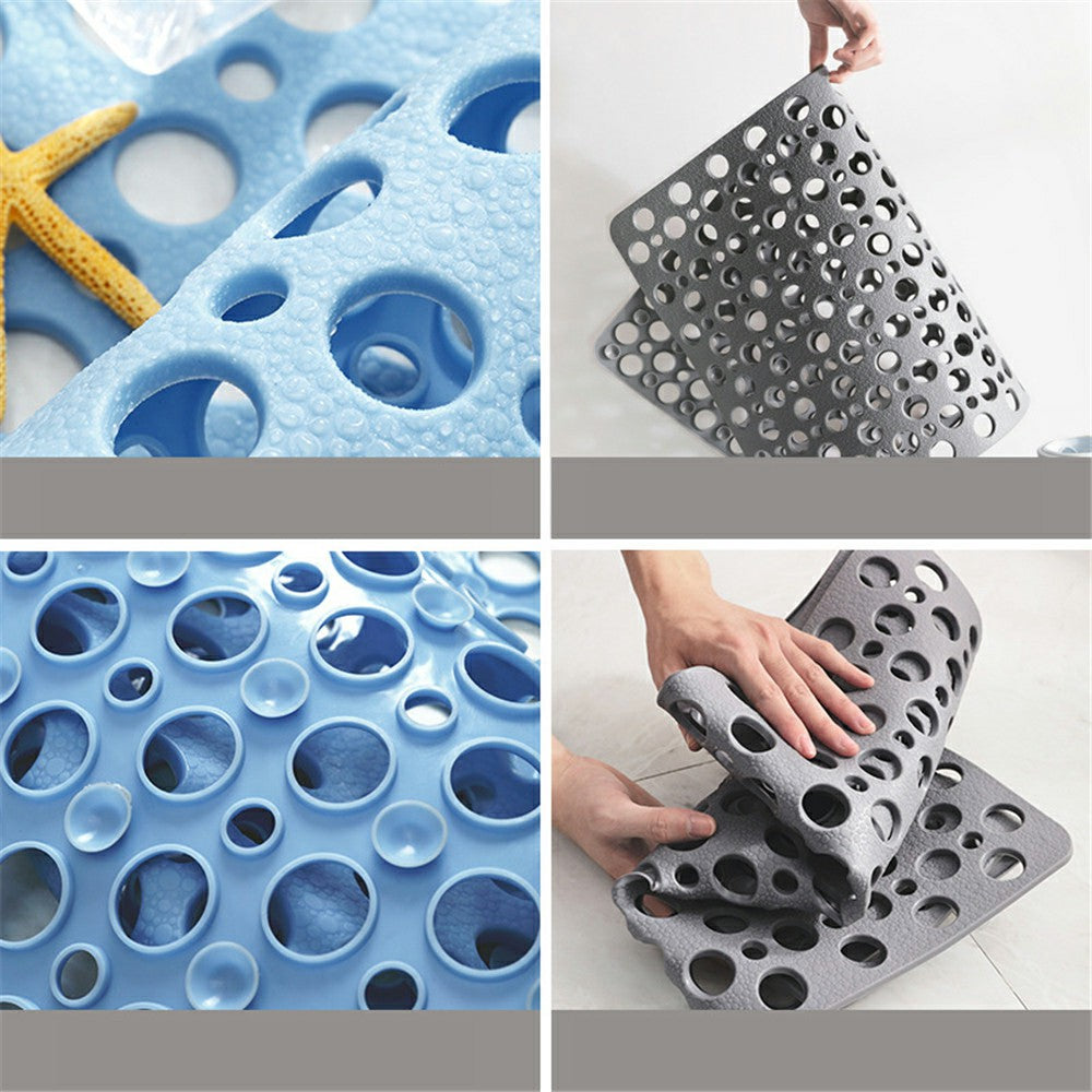Anti-Slip Anti-Bacterial Bath Mat Bathroom Kitchen TPE Ground Bathtub Mat, Size: 21'' x 21''