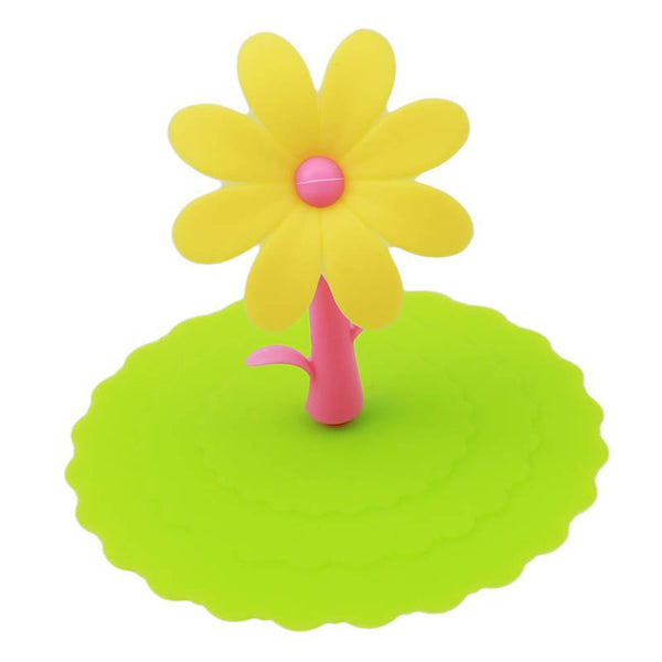 Creative Sunflower Cup Lid Dustproof Reusable Silicone Insulation Cup Cover