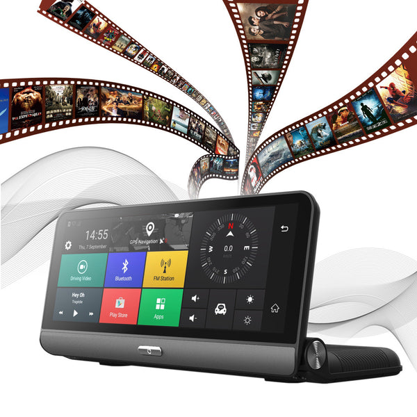 T901 FHD 7.84" 180&#176; Foldable WiFi Bluetooth Car Dashboard GPS Navigator with Front and Rear Camera 3G/4G DVR Dashcam FM Radio