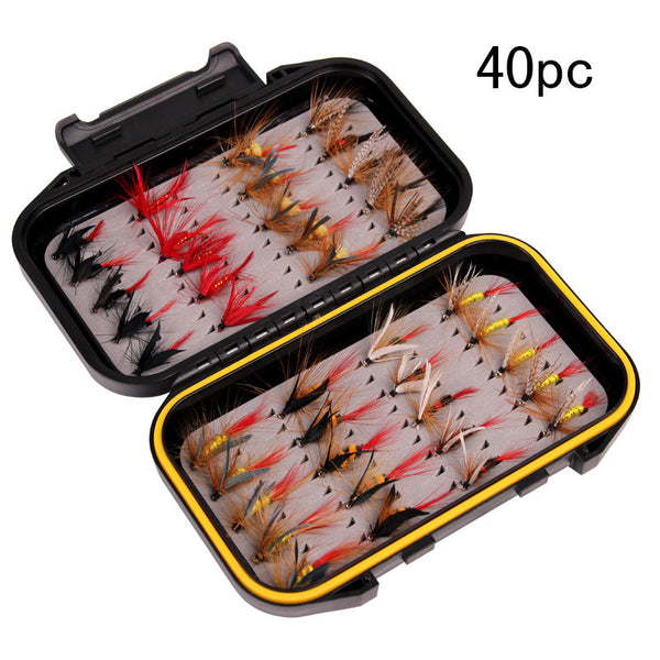 40Pcs Fly Fishing Lures Kit with Box Flies Bait