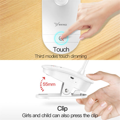 USB Charging Creative Bedroom Children Learning Studying Touch Small Table Lamp Light