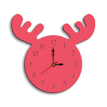 Cute Moose Decorative Quartz Wall Clock Battery Operated Silent Clock for Living Room, Bedroom