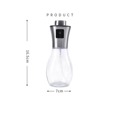200ml Oil Pump Spray Bottle Stainless Steel Glass Seasoning Bottle Spice Jar
