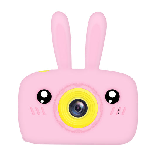 12MP HD Lens Kids Children Digital Camera Rabbit Bear Cartoon Camera Photo Video Kids Toy with Memory Card and Card Reader