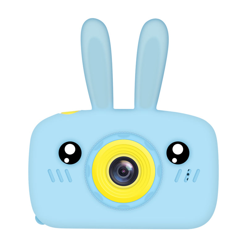 12MP HD Lens Kids Children Digital Camera Rabbit Bear Cartoon Camera Photo Video Kids Toy with Memory Card and Card Reader