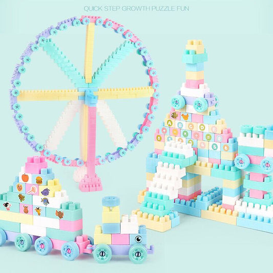 220Pcs/Set Newborn Baby Early Education Plastics Large Particles DIY Creative Building Blocks Puzzle Toys