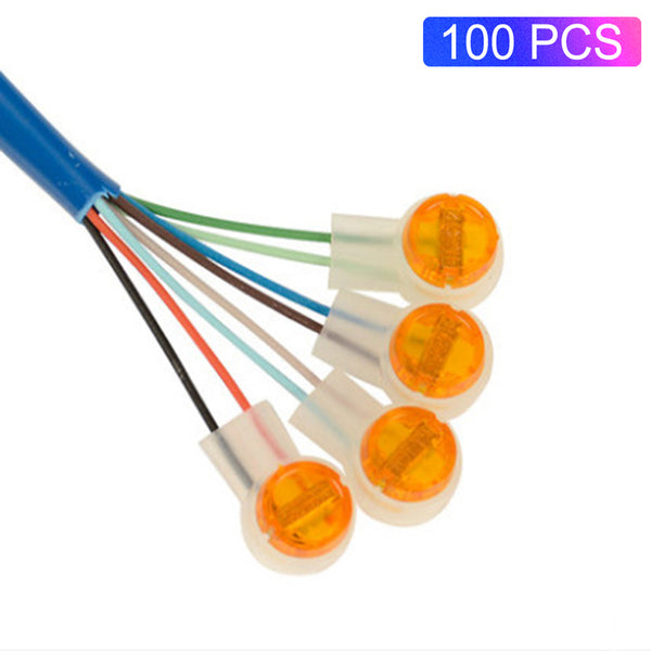 100Pcs Waterproof Gel-Filled Clear Button Telephone Wire Connectors Butt Splice Connector K2 Network Cable Terminals