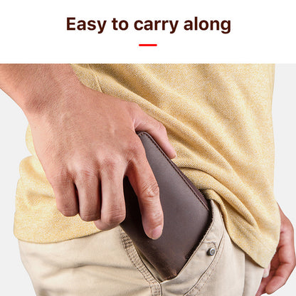 CONTACTS FAMILY Portable Watch Storage Case Genuine Leather Zipper Watch Bag Holder for 2 Watches