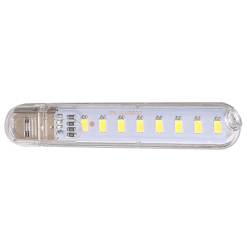 BLY-0031 2Pcs 8-Lamp Beads LED Light USB Night Light with Transparent Cover for Bedroom Bedside Corridor