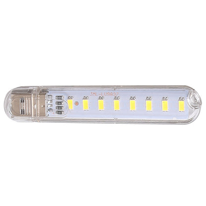BLY-0031 2Pcs 8-Lamp Beads LED Light USB Night Light with Transparent Cover for Bedroom Bedside Corridor