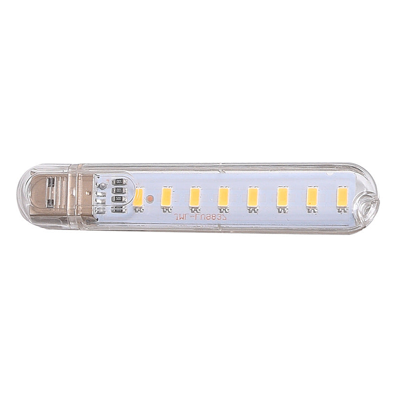 BLY-0031 2Pcs 8-Lamp Beads LED Light USB Night Light with Transparent Cover for Bedroom Bedside Corridor