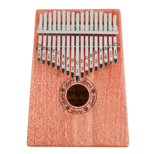 17 Key African Mahogany Wooden Kalimba Thumb Piano Finger Percussion Instrument with Accessories