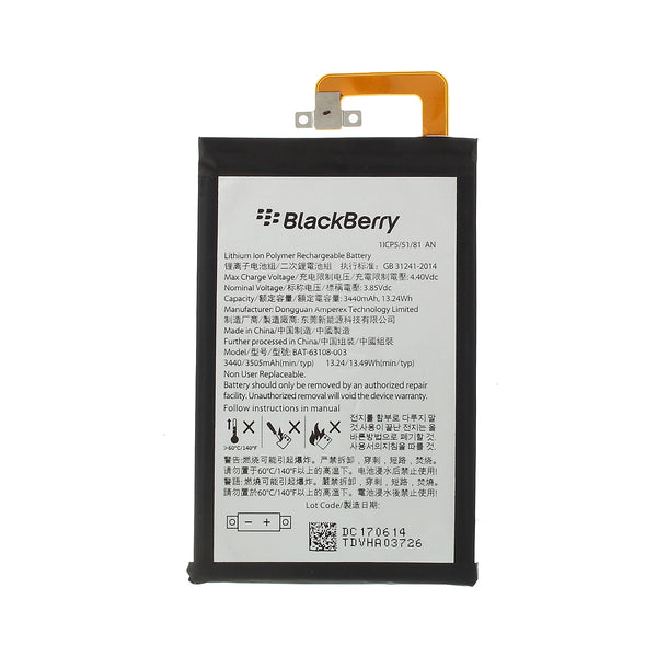 BAT-63108-003 3440mAh 3.85V Li-polymer Battery Replacement for BlackBerry Keyone