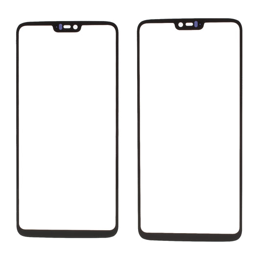 Black- Front Screen Glass Lens Cover Replacement for OnePlus 6
