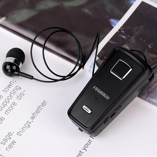 FINEBLUE F980 Voice Prompt Collar Clip-on Bluetooth 4.0 Earphone