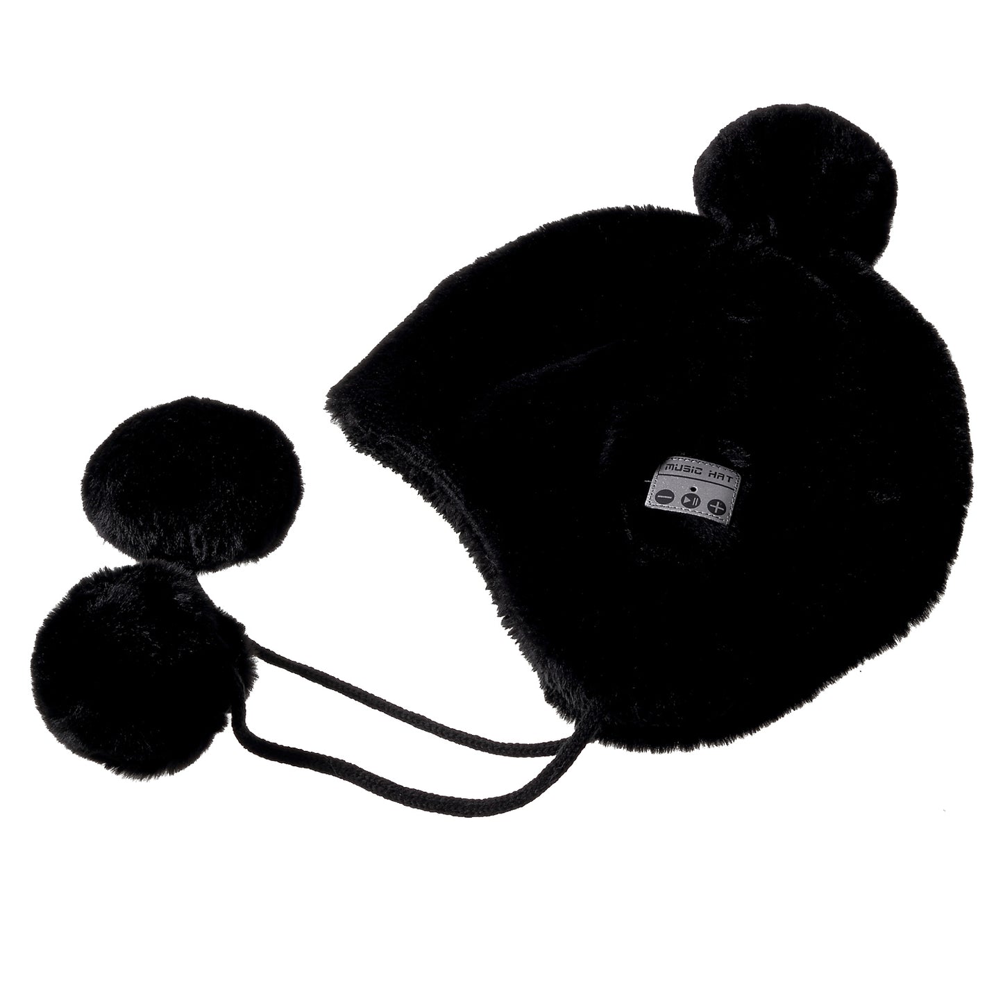 Fluffy Pompom Ball Bluetooth Music Hat with Stereo Headphone Speaker Hands-free Warm Outdoor Sports Hat for Men and Women