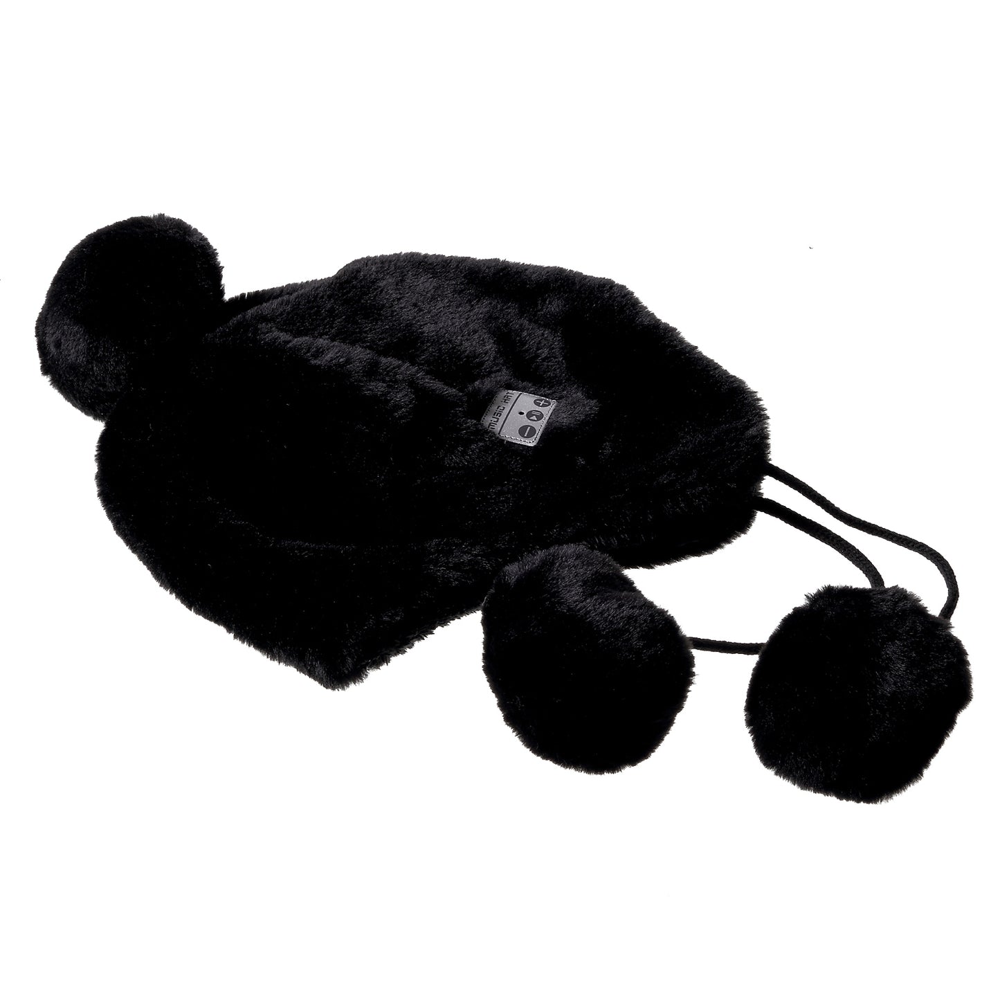 Fluffy Pompom Ball Bluetooth Music Hat with Stereo Headphone Speaker Hands-free Warm Outdoor Sports Hat for Men and Women