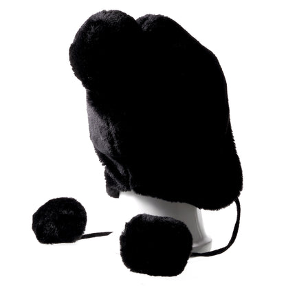 Fluffy Pompom Ball Bluetooth Music Hat with Stereo Headphone Speaker Hands-free Warm Outdoor Sports Hat for Men and Women