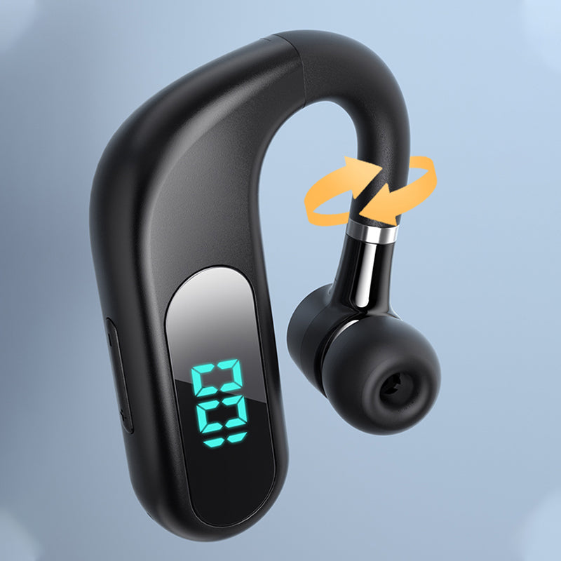 V13 Business Single Ear Earhook Wireless Bluetooth 5.2 Headset Hands-free Earphone with Smart Digital Display