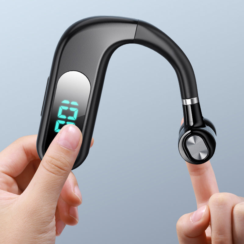 V13 Business Single Ear Earhook Wireless Bluetooth 5.2 Headset Hands-free Earphone with Smart Digital Display