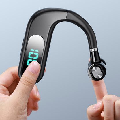 V13 Business Single Ear Earhook Wireless Bluetooth 5.2 Headset Hands-free Earphone with Smart Digital Display